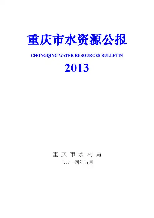 2013年重庆市水资源公报