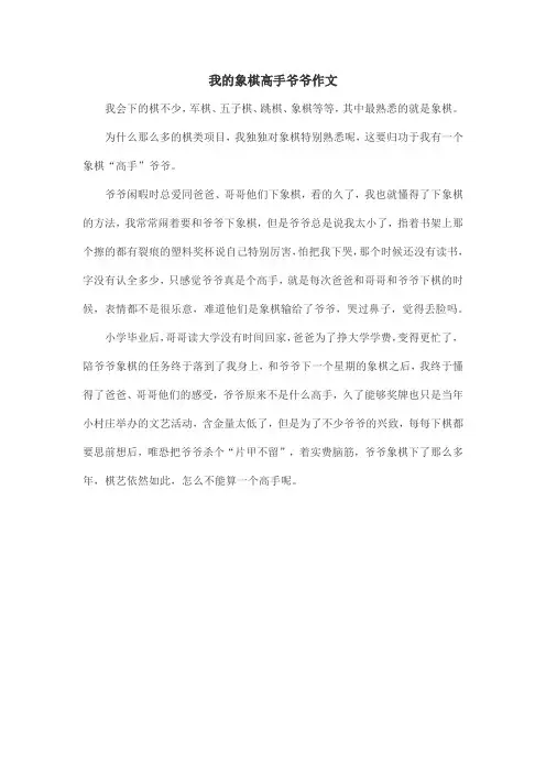 我的象棋高手爷爷作文