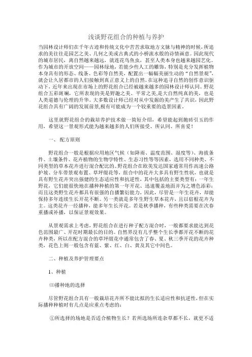 浅谈野花组合的种植与养护