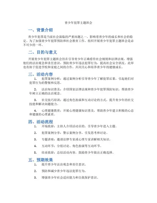 青少年犯罪主题班会
