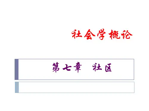 社会学概论___社区