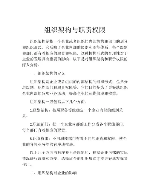 组织架构与职责权限