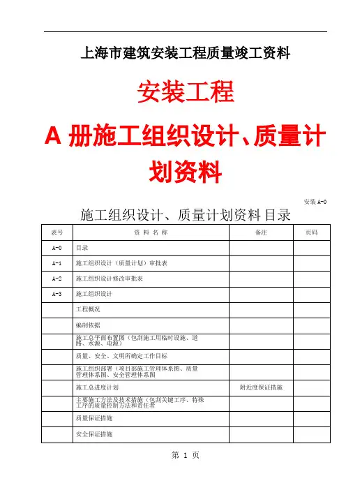 上海建筑安装工程质量竣工资料宝典-143页word资料