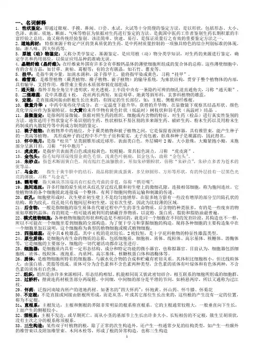 2015浙江大学远程教育药用植物学与生药学离线必做作业参考答案概要.