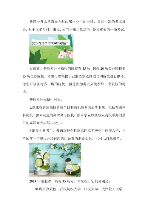武汉可以报考专升本的大学有哪些？