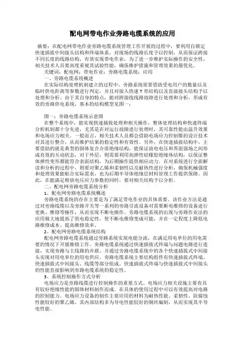 配电网带电作业旁路电缆系统的应用
