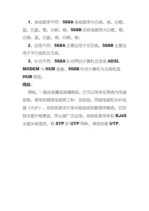 568a和568b的区别