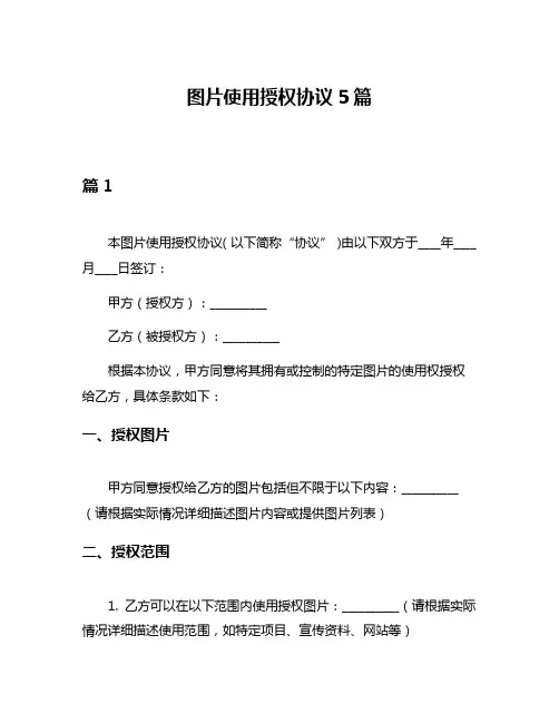 图片使用授权协议5篇