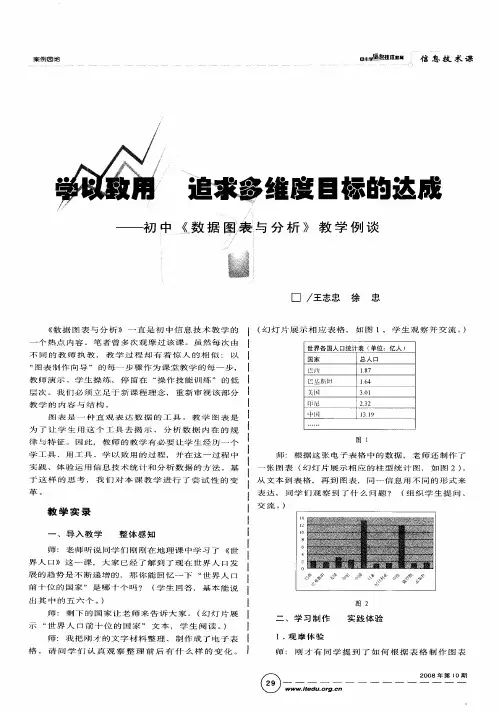 学以致用追求多维度目标的达成——初中《数据图表与分析》教学例谈