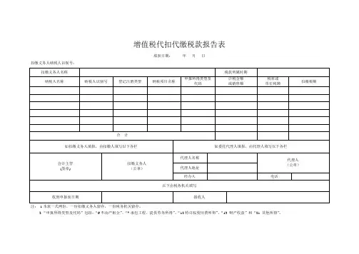(完整word版)增值税代扣代缴税款报告表