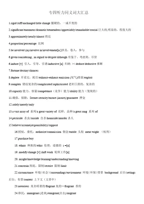 专四听力同义词大汇总