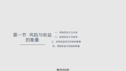 投资组合风险与收益