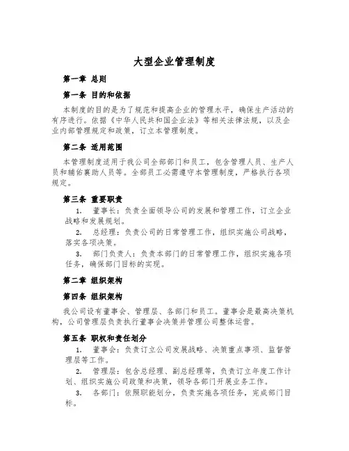大型企业管理制度