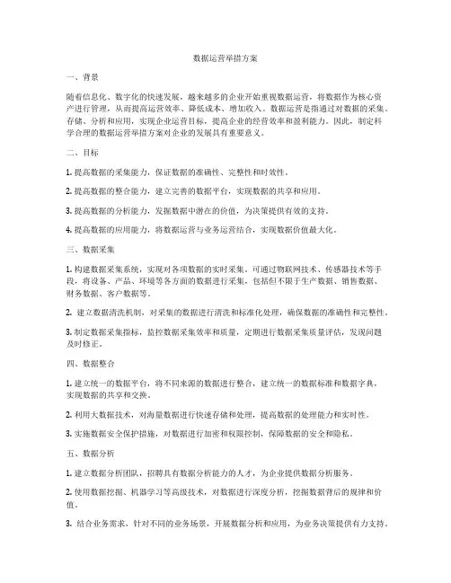 数据运营举措方案
