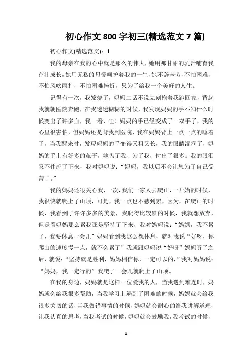 初心作文800字初三(精选范文7篇)