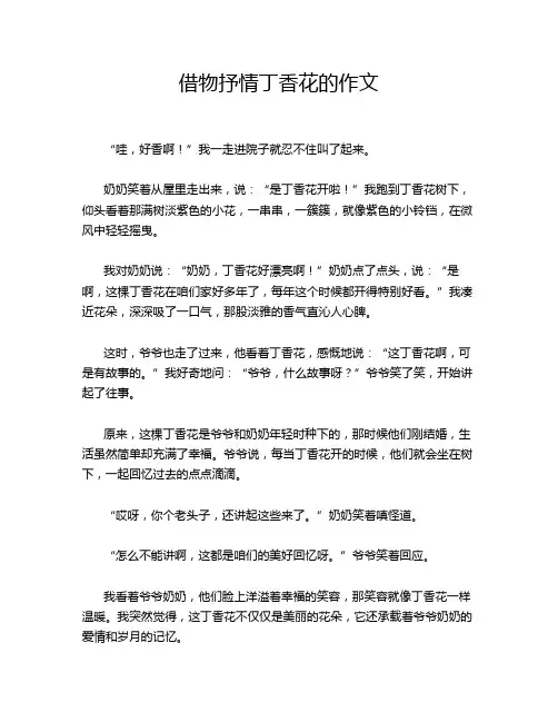 借物抒情丁香花的作文