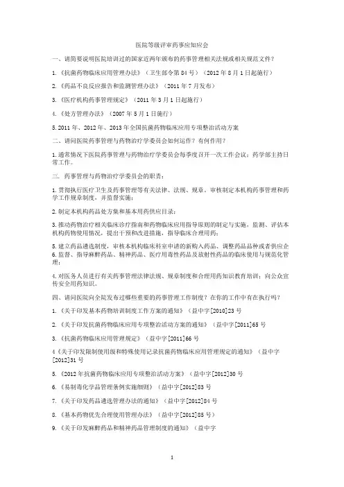 药事应知应会