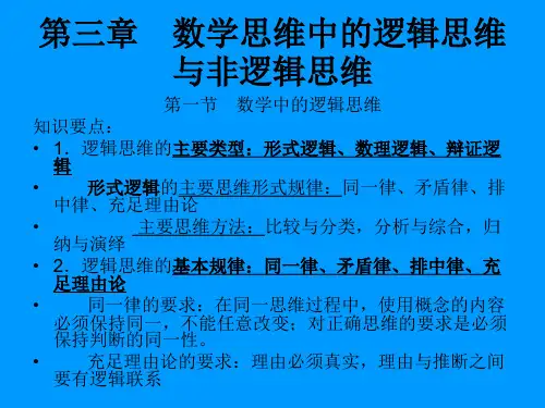 数学思维中的逻辑思维与非逻辑思维