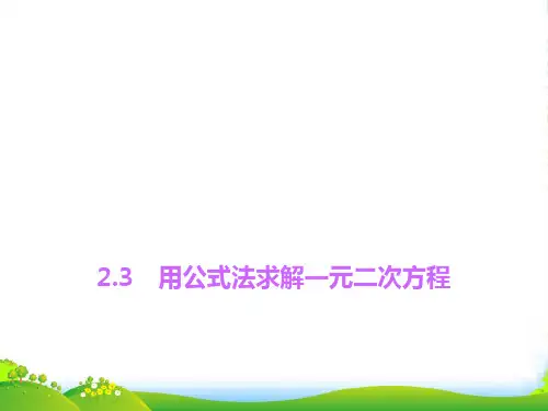 新北师大版九年级数学上册《用公式法求解一元二次方程》优质课课件(共18张PPT)