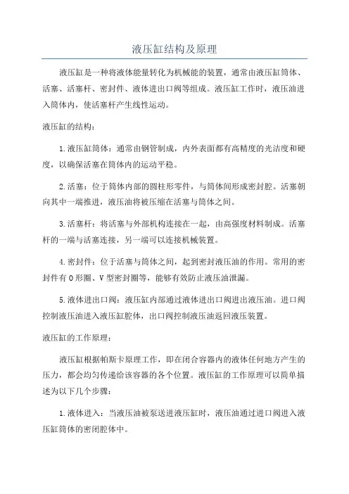 液压缸结构及原理