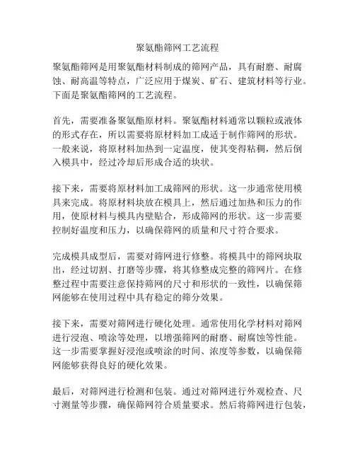 聚氨酯筛网工艺流程