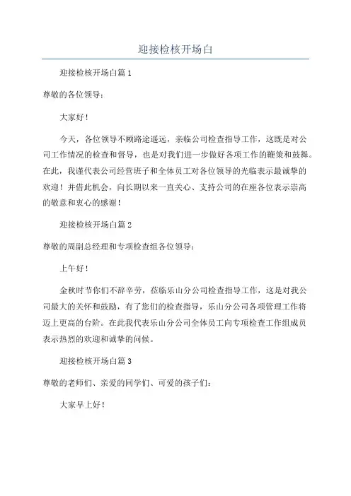 迎接检核开场白