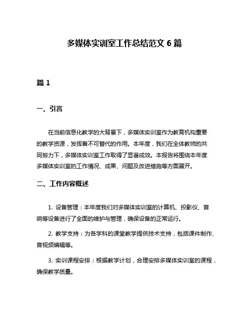 多媒体实训室工作总结范文6篇