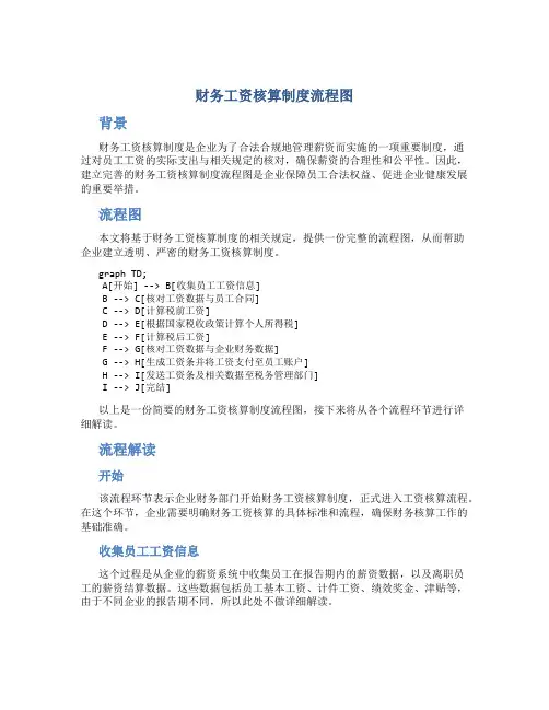 财务工资核算制度流程图