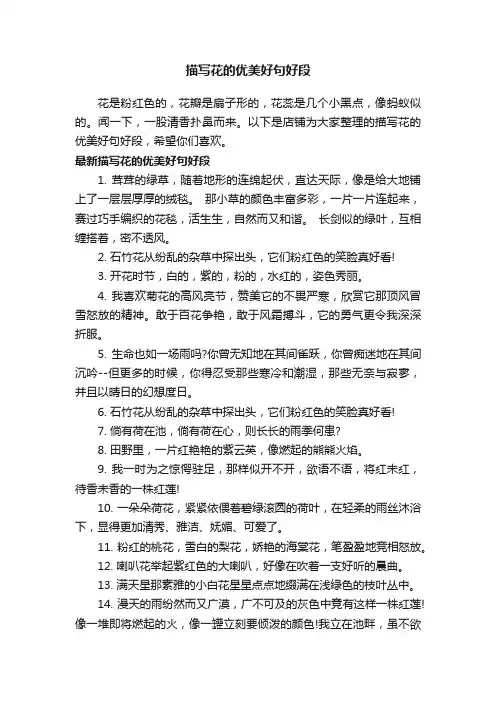 描写花的优美好句好段