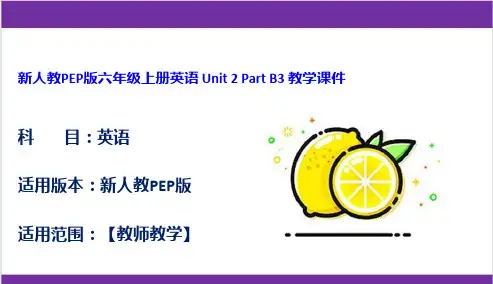 新人教PEP版六年级上册英语 Unit 2 Part B3 教学课件