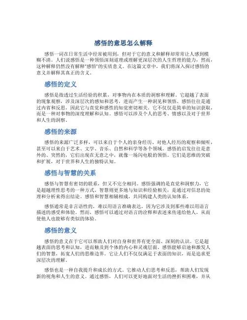感悟的意思怎么解释