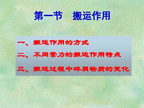 地球科学概论第六章1搬运作用与沉积作用