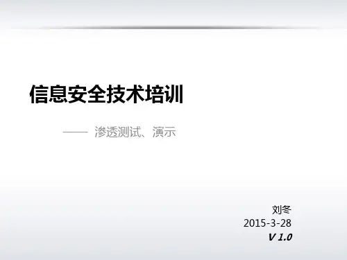 信息安全技术培训_渗透测试