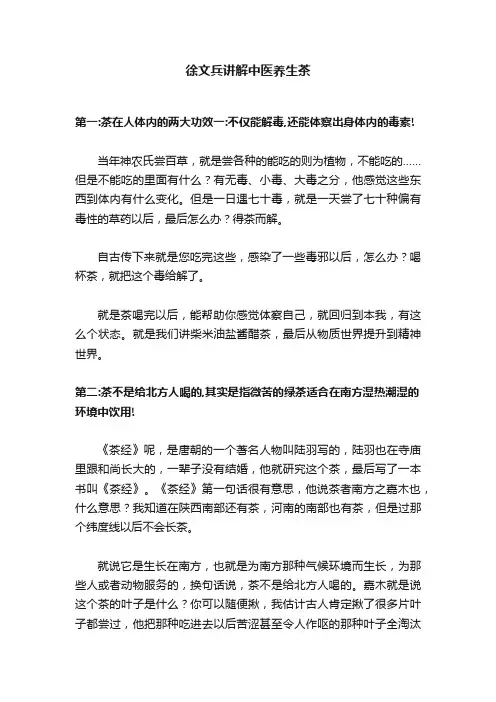 徐文兵讲解中医养生茶