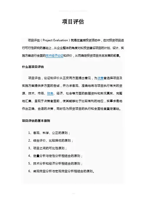 项目评估