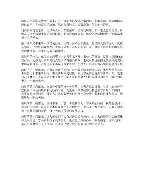 清晨的第一缕阳光