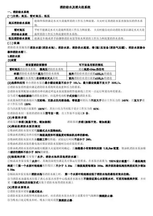 消防给水及消火栓系统