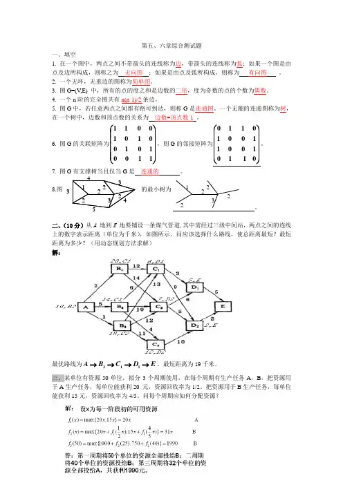 运筹学5、6章测试答案