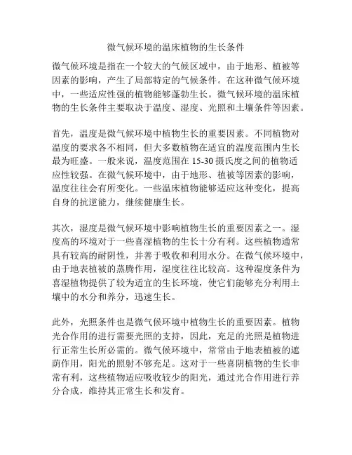 微气候环境的温床植物的生长条件