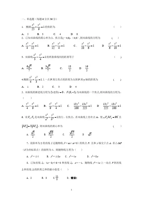 圆锥曲线综合练习题及答案-.doc