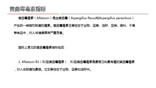 黄曲霉毒素指标