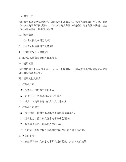 水电站防水淹应急预案