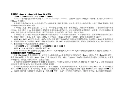 橡胶材料的硬度-邵氏硬度详解 (Share A,Shore D,Shore 00)