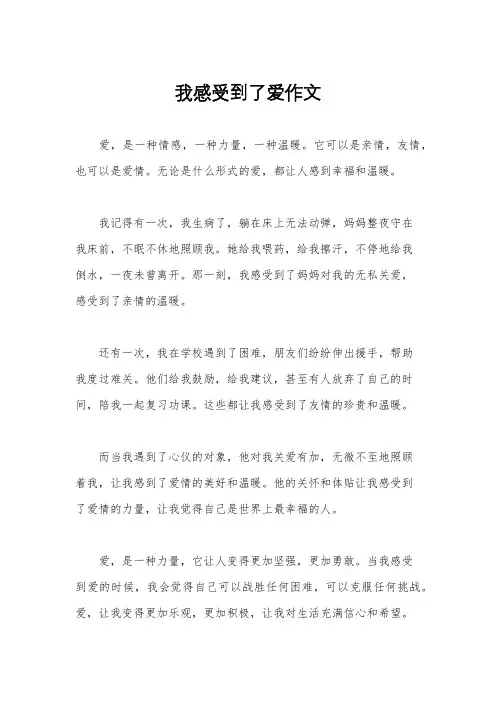 我感受到了爱作文