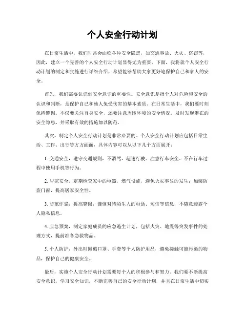 个人安全行动计划