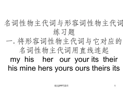 名词性物主代词与形容词性物主代词练习题ppt课件