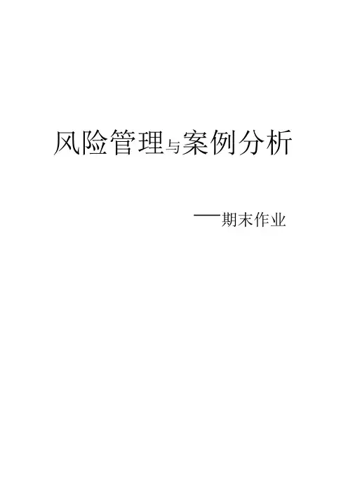 风险管理作业(有具体事例)