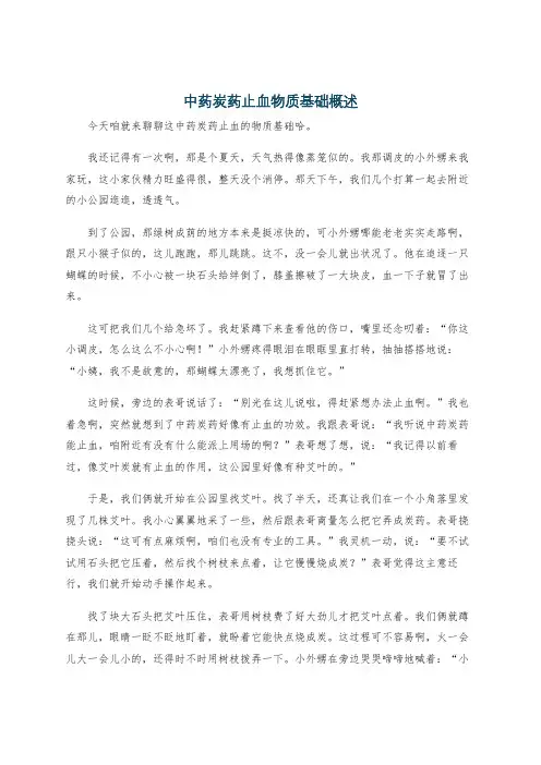 中药炭药止血物质基础概述