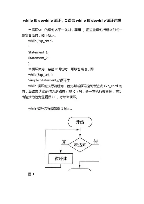 while和dowhile循环，C语言while和dowhile循环详解