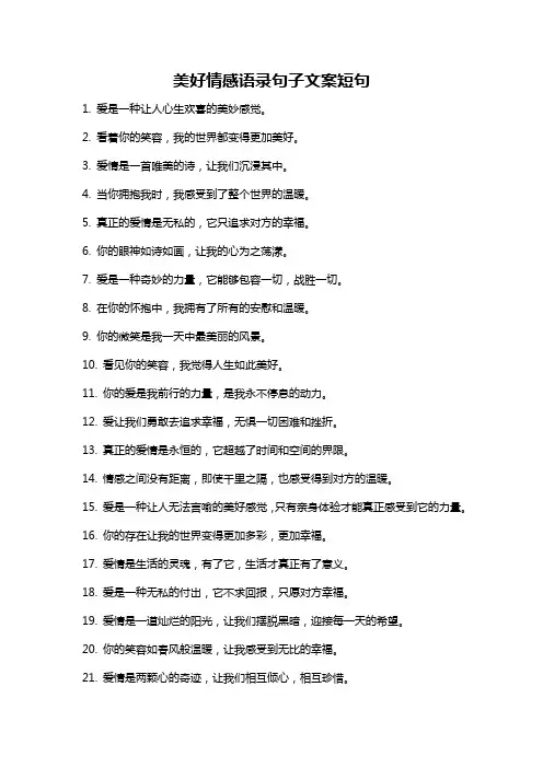 美好情感语录句子文案短句